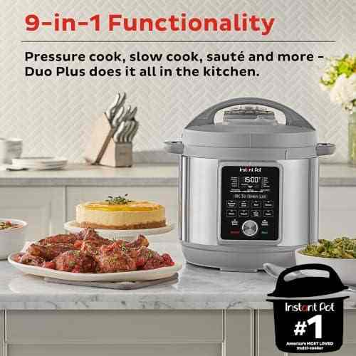 Instant Pot Next Gen Duo Plus V4 6-Qt stainless steel multi-cooker with 9-in-1 functions and quiet steam release