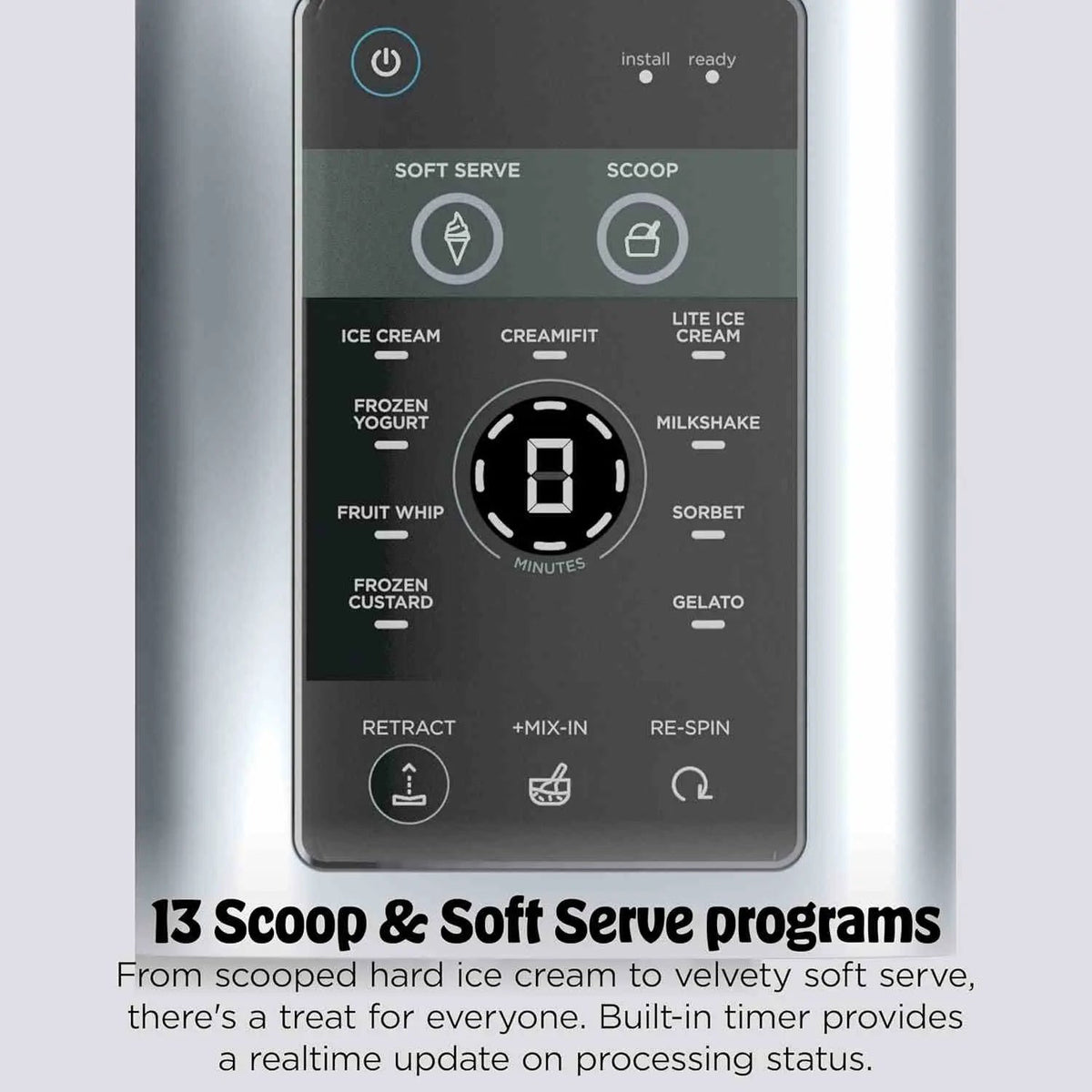 Ninja CREAMi Scoop & Swirl ice cream maker with 13 one-touch programs and soft serve functionality