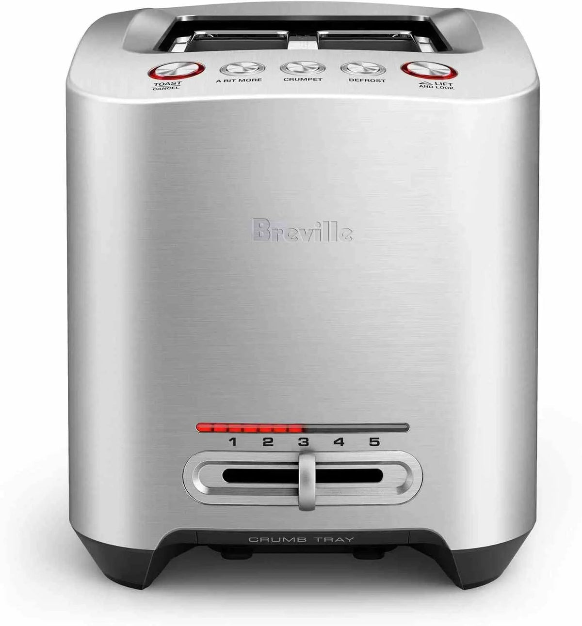 Breville BTA820XL brushed stainless steel 2-slice toaster with five browning settings and lift-and-look feature