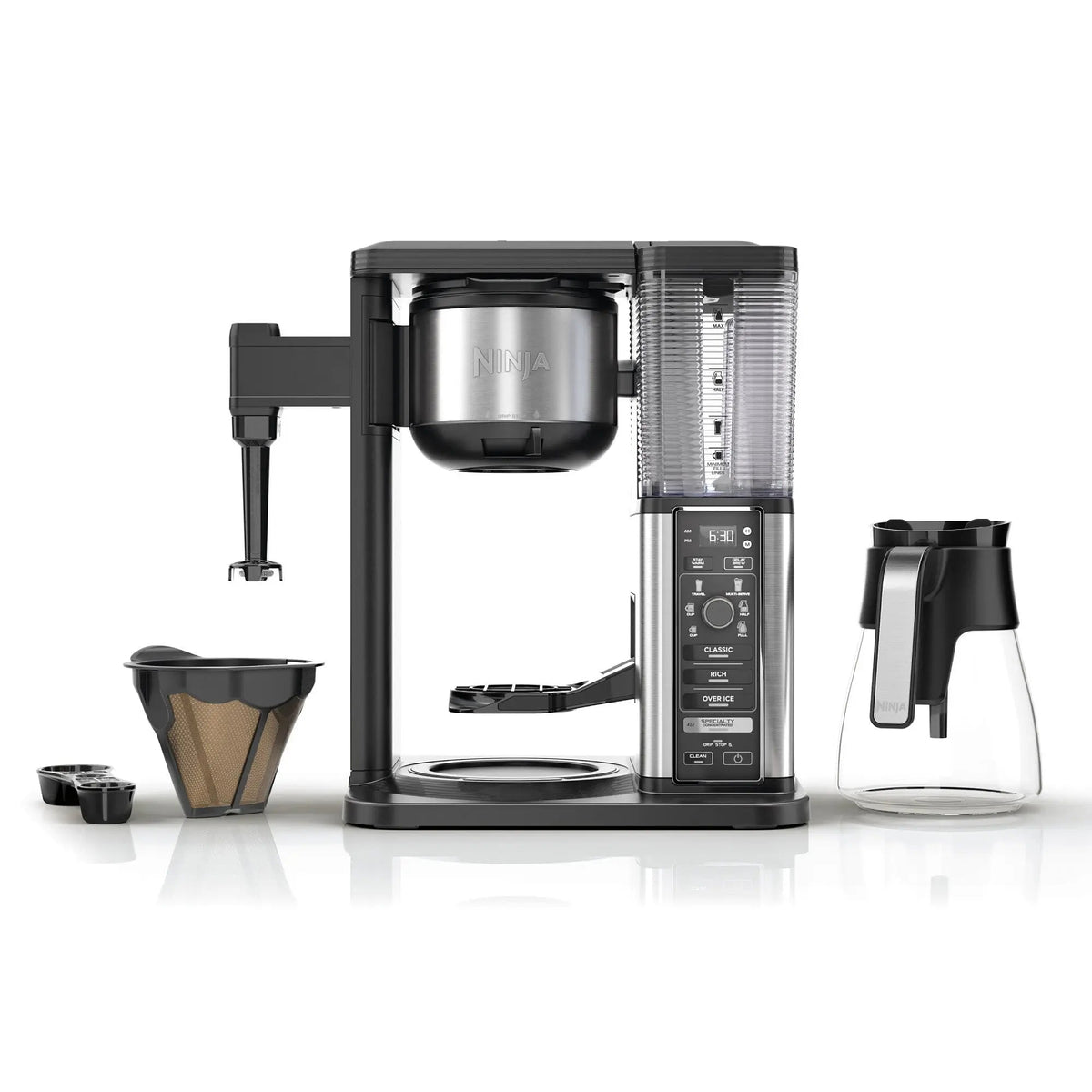 Ninja CM401 10-cup coffee maker with 4 brew styles and built-in frother