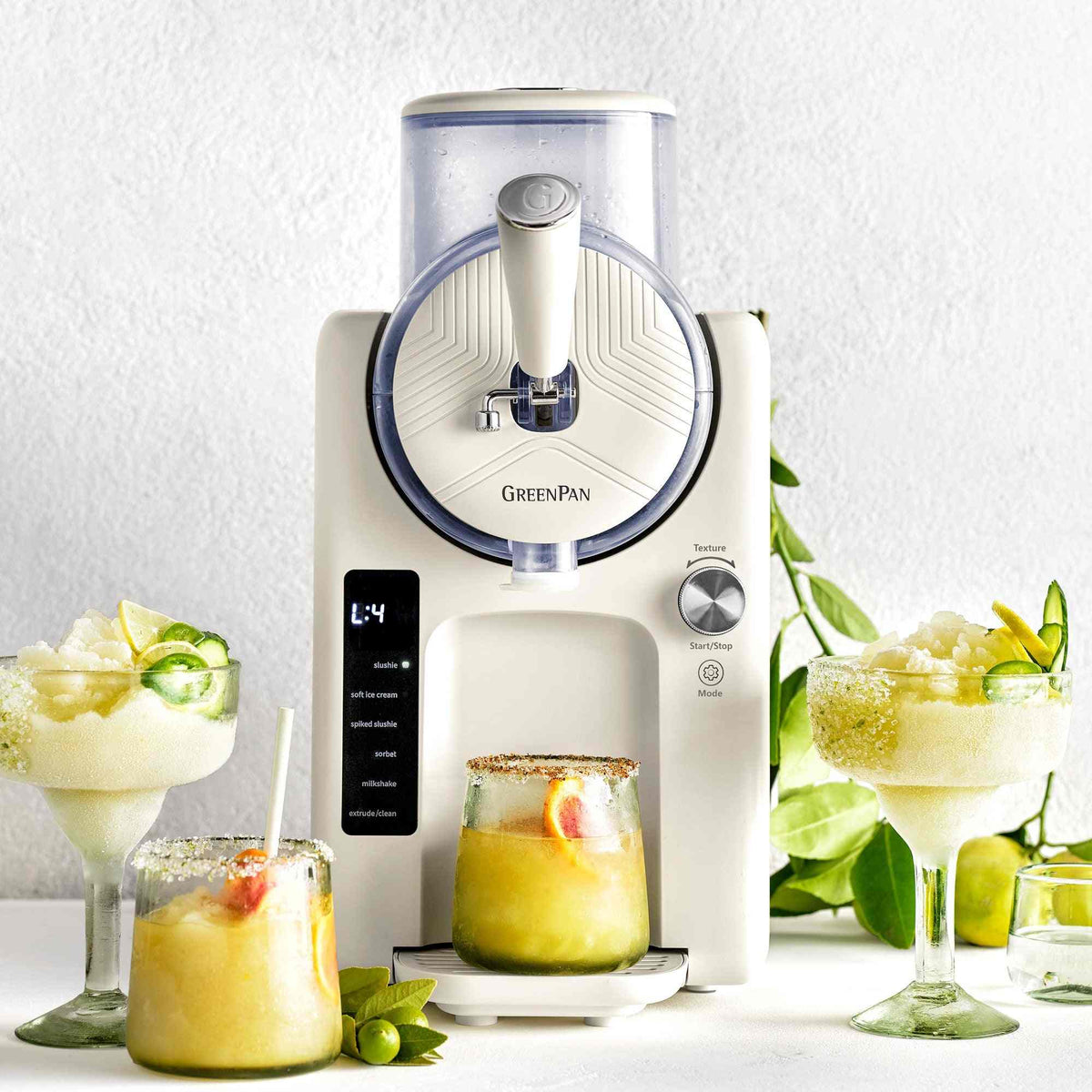 GreenPan Frost Ice Cream and Frozen Drink Maker with six preset programs and digital control panel