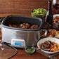 Cuisinart MSC-800 stainless steel 7-quart 4-in-1 multicooker with programmable slow cook, roast, sauté, steam functions and blue backlit LCD display