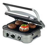 Cuisinart Panini Press stainless steel 5-in-1 griddler with removable nonstick plates and adjustable temperature controls