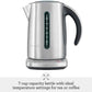 Breville Variable-Temperature Tea & Coffee Kettle with 7.5 cup capacity and 5 temperature settings for tea and coffee brewing