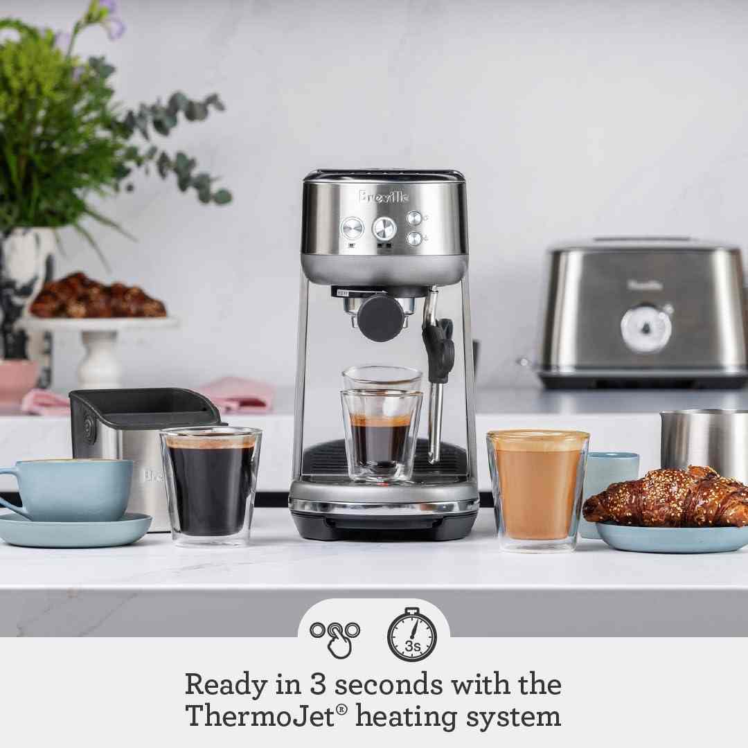 Breville Bambino Espresso Machine compact stainless steel espresso maker with steam wand and advanced brewing technology