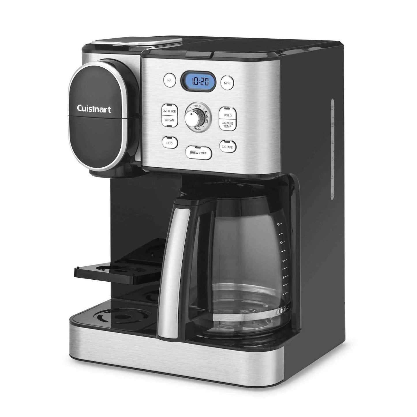 Cuisinart Coffee Maker 2-in-1 with 12-cup glass carafe and single-serve options