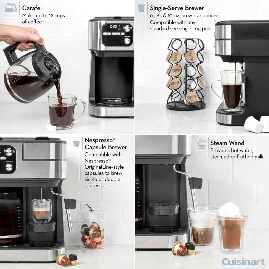 Cuisinart Coffee Maker Barista System 4-in-1 coffee machine with drip, single-serve, and Nespresso-compatible brewing options
