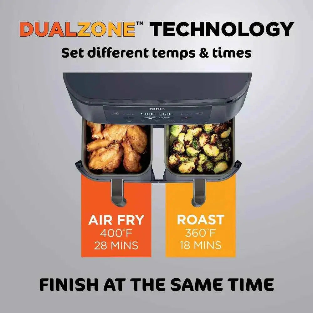 Ninja Foodi 6qt DualZone 2-Basket Air Fryer with 6-quart capacity and customizable cooking programs