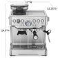 Breville Barista Express stainless steel espresso machine with integrated grinder and steam wand