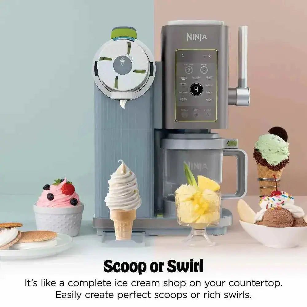 Ninja CREAMi Scoop & Swirl ice cream maker with 13 programs and soft serve feature