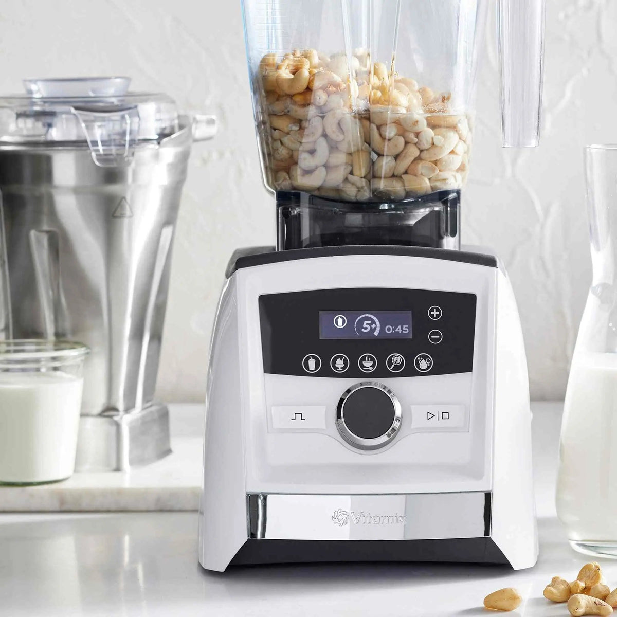 Vitamix Stainless Steel 48oz blender container with BPA-free Tritan lid and dishwasher-safe blades