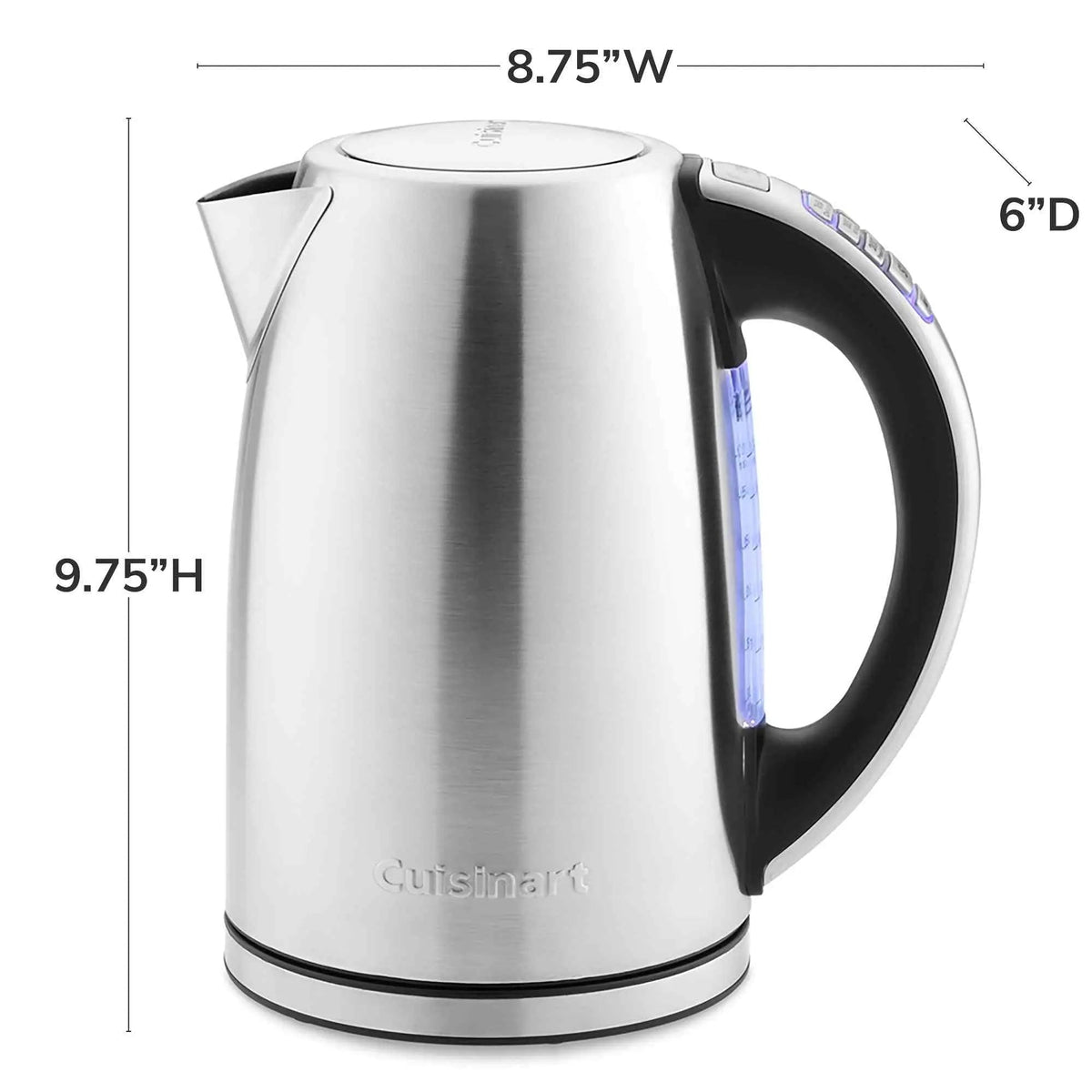 Cuisinart 1.7-Liter stainless steel cordless electric kettle with 6 preset temperatures and LED controls