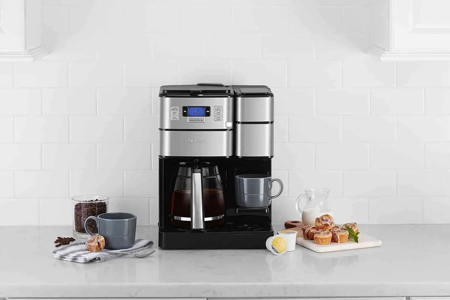 Cuisinart SS-GB1 Coffee Center with built-in grinder, single-serve and carafe brew options, reusable filter, and 42oz water reservoir