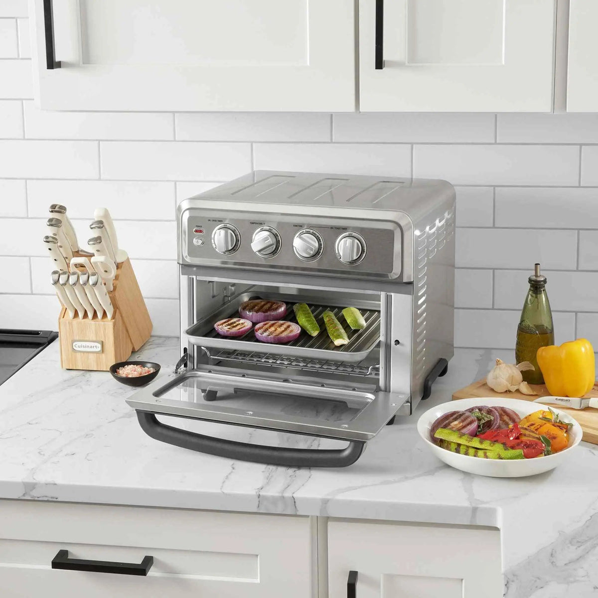 Cuisinart Air Fryer Toaster Oven 7-in-1 stainless steel with air fryer basket and multiple cooking functions