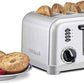 Cuisinart 4 Slice Toaster Oven in brushed stainless steel with dual controls and six browning settings