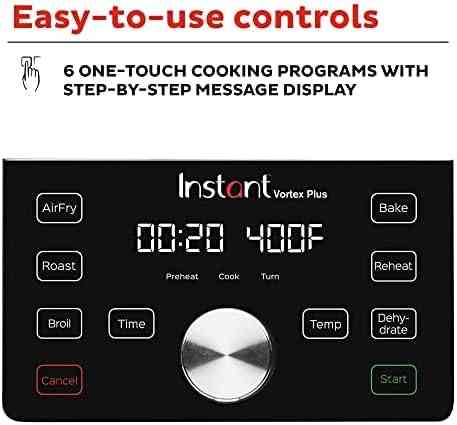 Instant Pot 6-Qt XL Vortex Plus Air Fryer with 6-in-1 functions and stainless steel design
