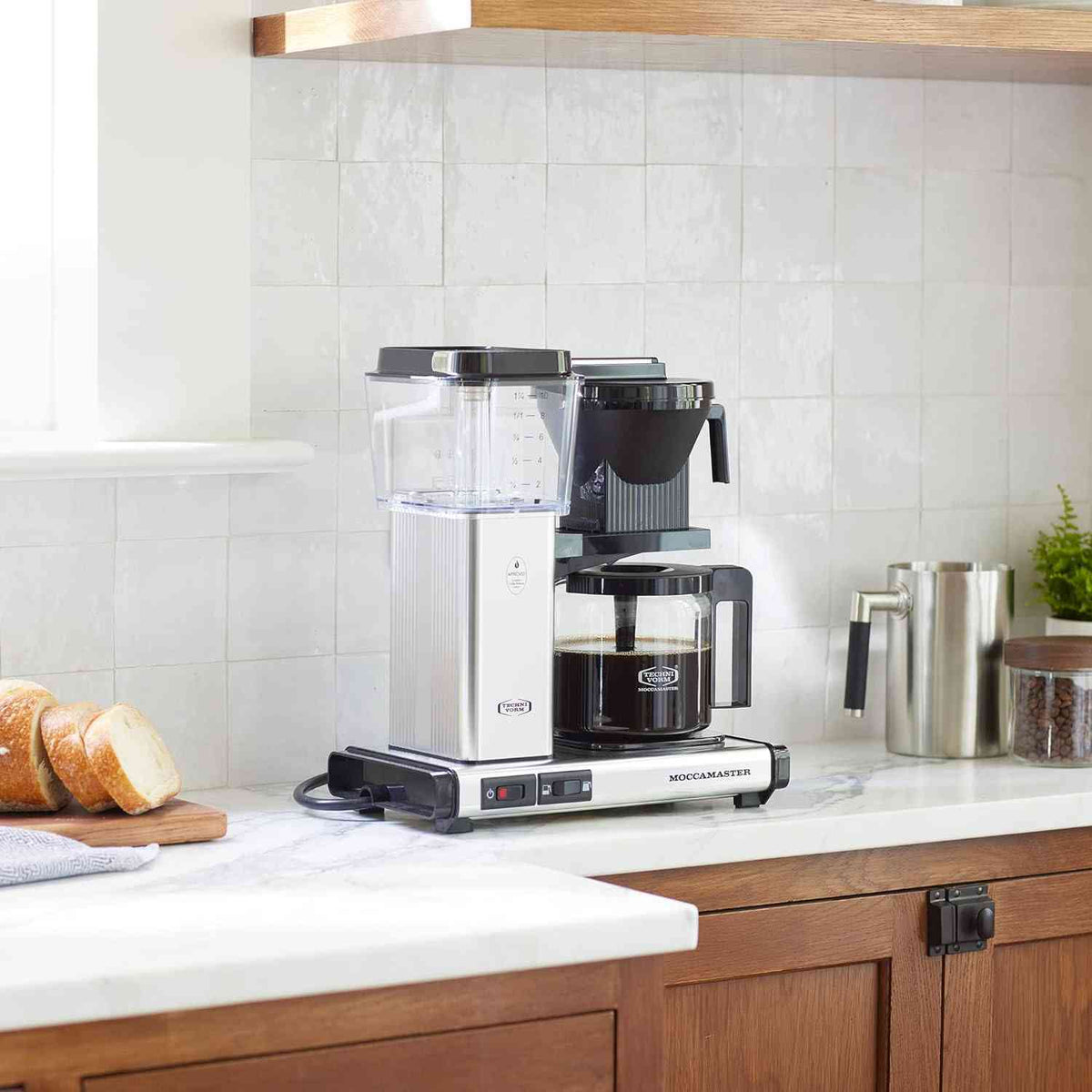 Technivorm Moccamaster KBGV coffee maker with 10-cup carafe and brew-volume selector switch
