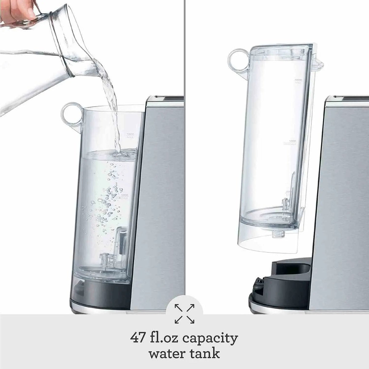 Breville Bambino Espresso Machine stainless steel compact slim design with steam wand and advanced brewing technology