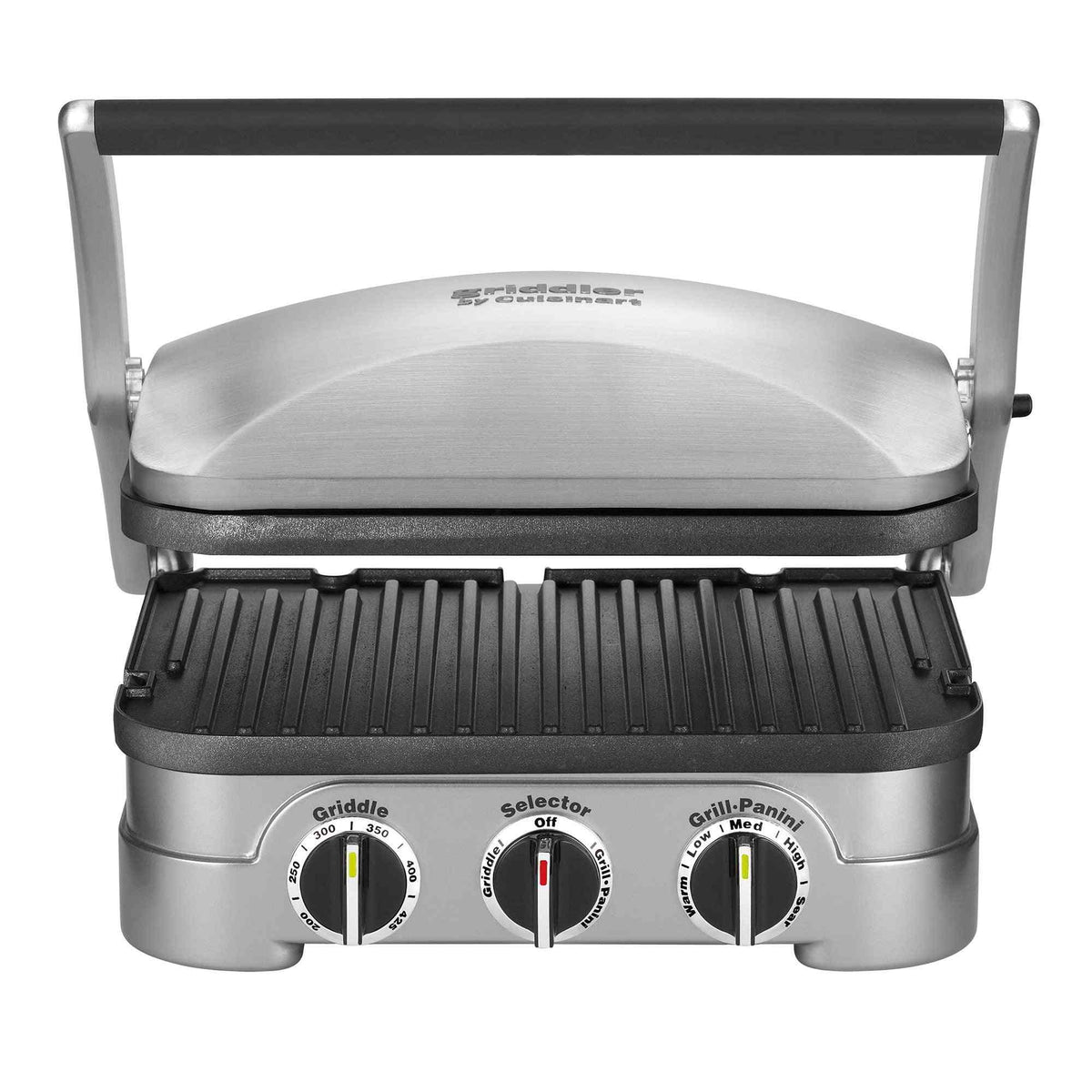 Cuisinart Panini Press stainless steel 5-in-1 griddler with removable nonstick plates and adjustable temperature controls