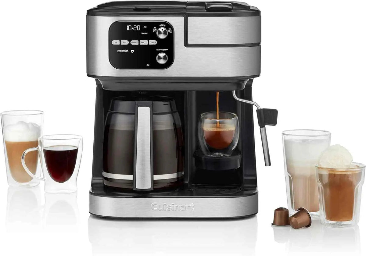 Cuisinart Coffee Maker Barista System 4-in-1 Coffee Machine with drip coffee, single-serve, brew control, and Nespresso compatibility