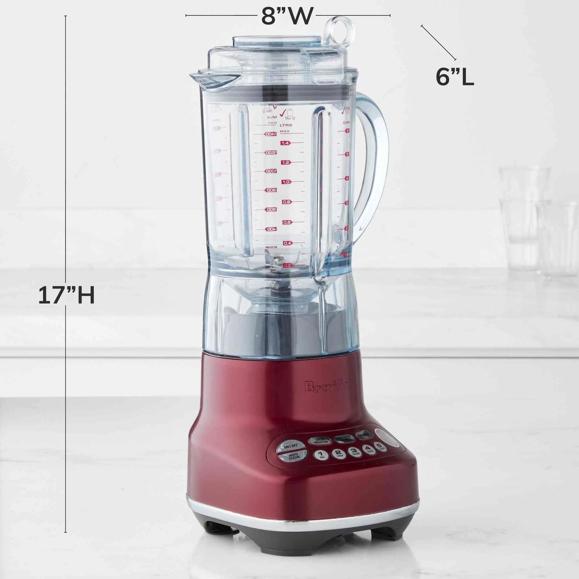 Breville Fresh and Furious Blender silver model with Kinetix Bowl and Blade system and LED display