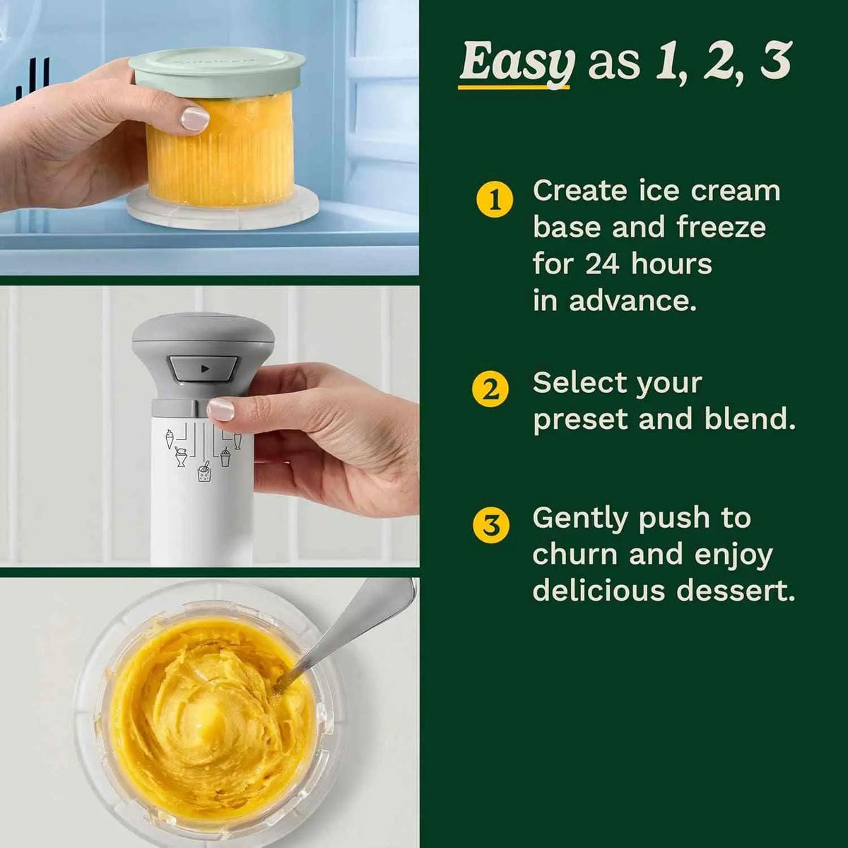 Cuisinart FastFreeze 5-in-1 electric ice cream maker with preset dessert programs and detachable cups