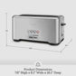 Breville Bit More 4-slice stainless steel toaster with LED progress indicator and extra-long slots