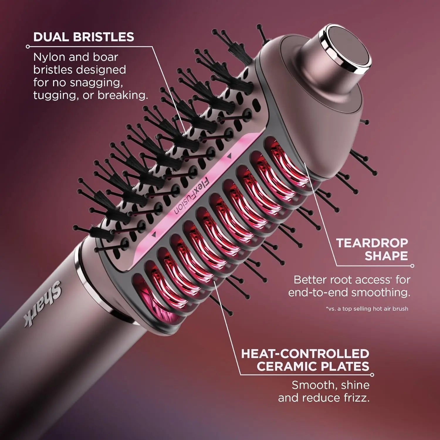 FlexFusion Air and Ceramic Hair Straightener with heat-controlled technology for safe wet-to-dry styling and scalp protection