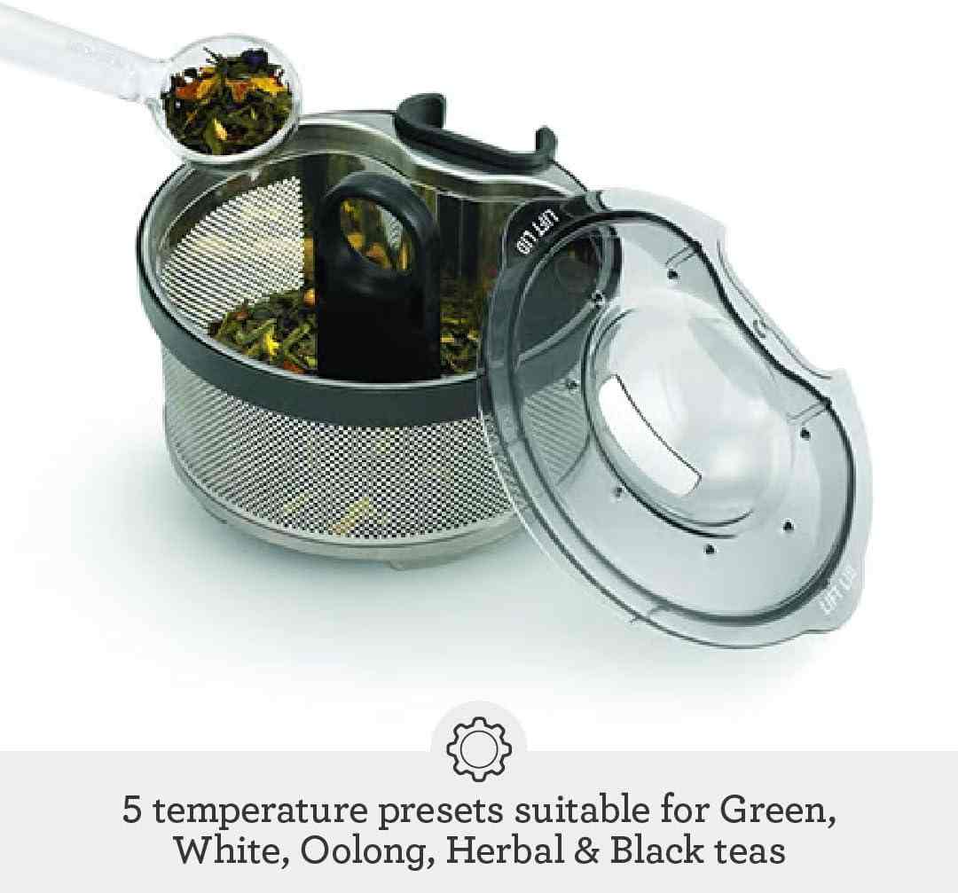 Breville One-Touch Tea Maker BTM800XL silver automatic tea brewer with adjustable temperature and strength settings