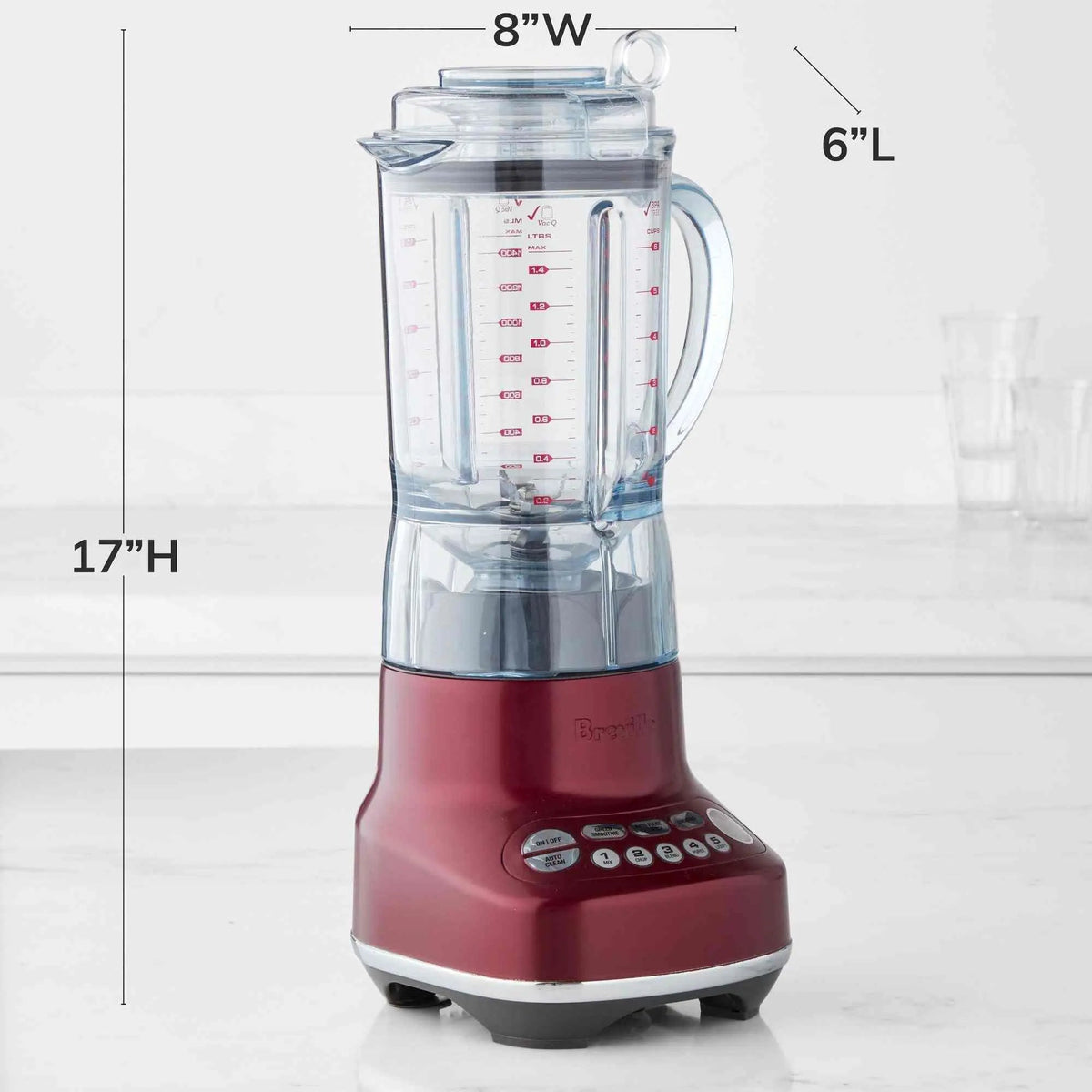 Breville Fresh and Furious Blender silver model with Kinetix Bowl and Blade system and LED display