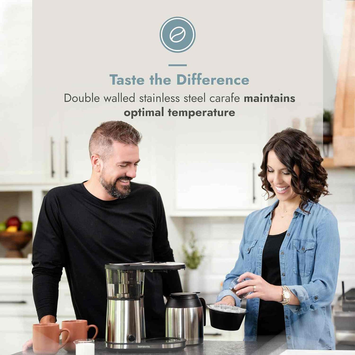 Bonavita Connoisseur 8 Cup Drip Coffee Maker brewing specialty coffee with stainless steel thermal carafe and one-touch pour over design