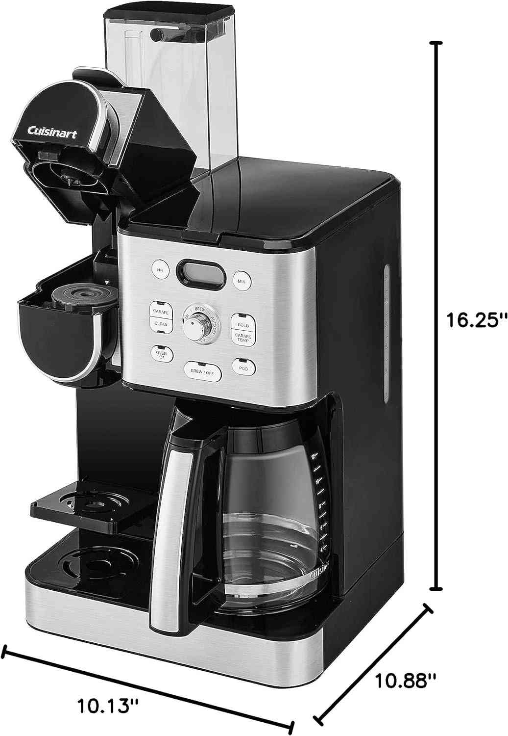 Cuisinart Coffee Center 2-in-1 automatic coffee maker with 12-cup glass carafe and single-serve pod compatibility