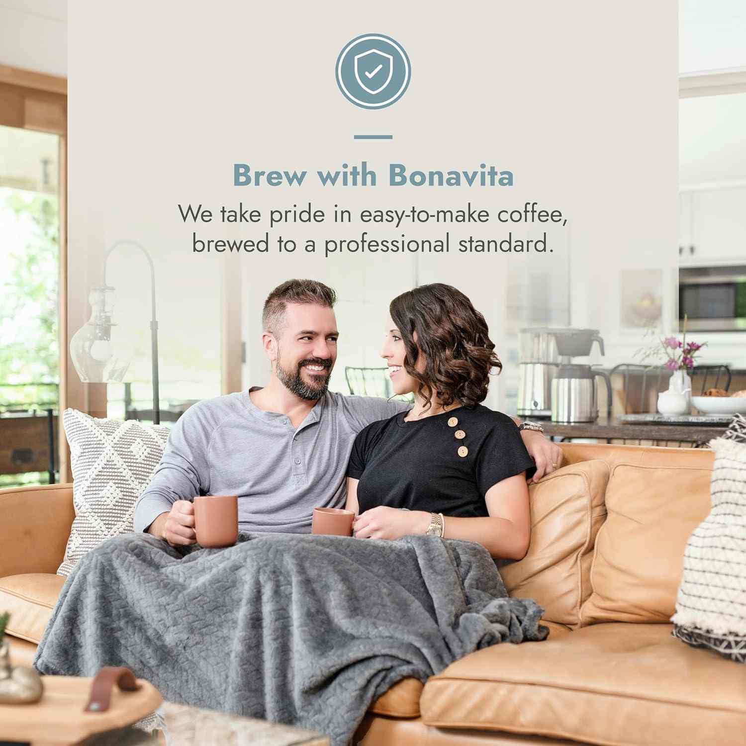 Bonavita Connoisseur 8 Cup Drip Coffee Maker with stainless steel thermal carafe and one-touch pour over brewing.