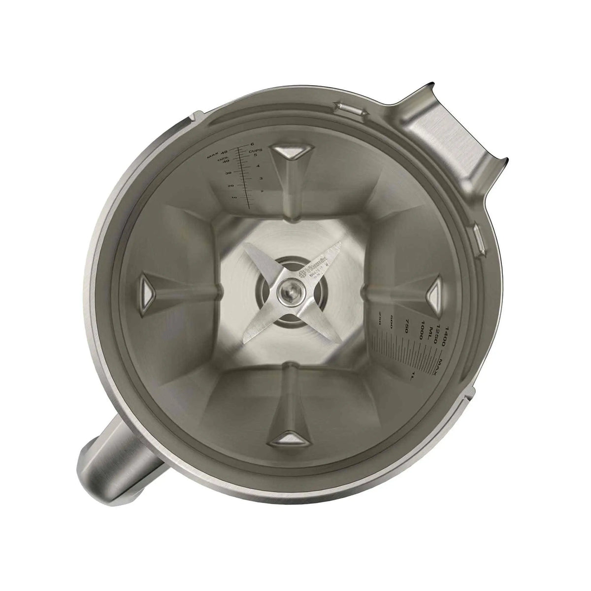 Vitamix Stainless Steel 48oz blender container with BPA-free Tritan lid and dishwasher-safe design