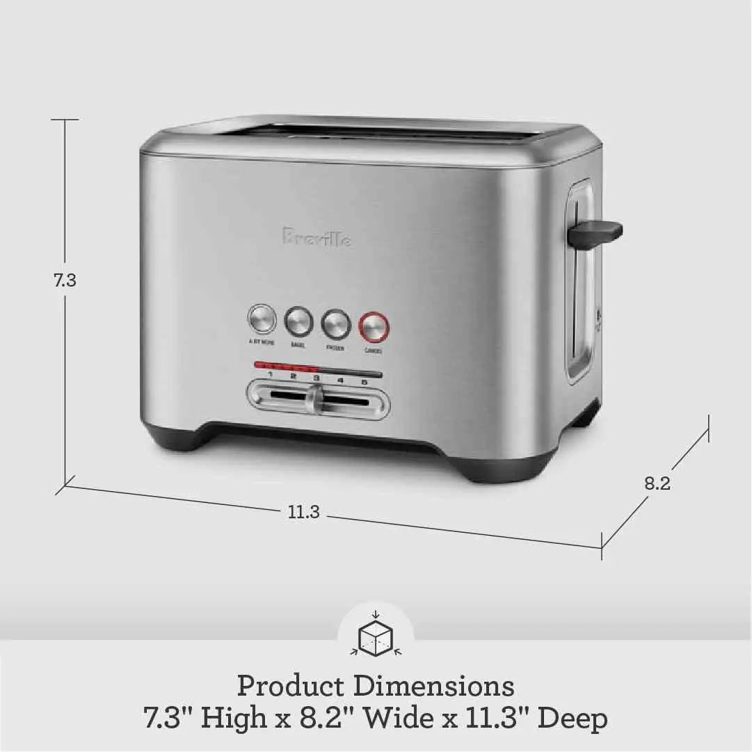 Breville BTA720XL two-slice toaster in brushed stainless steel with A Bit More and Lift and Look features