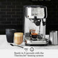 Breville Bambino Plus espresso machine in brushed stainless steel with automatic microfoam and programmable shot control