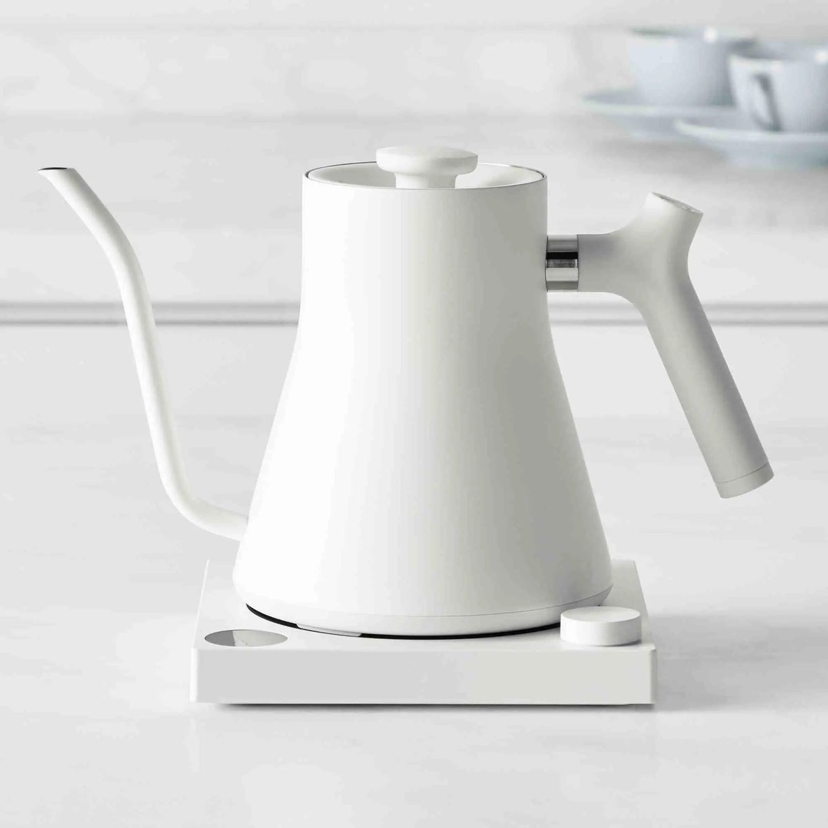 Fellow Stagg EKG electric gooseneck kettle with precision pour spout and temperature control for coffee and tea.